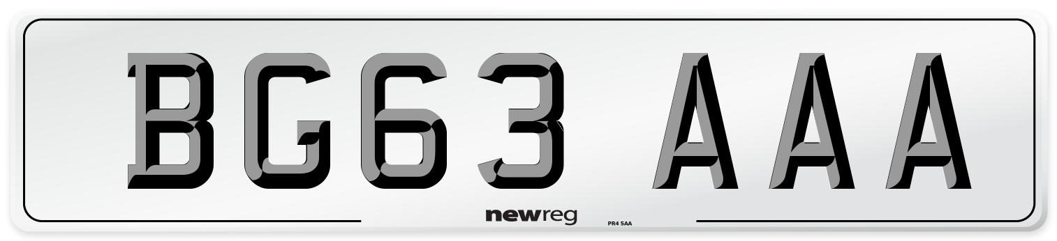 BG63 AAA Number Plate from New Reg